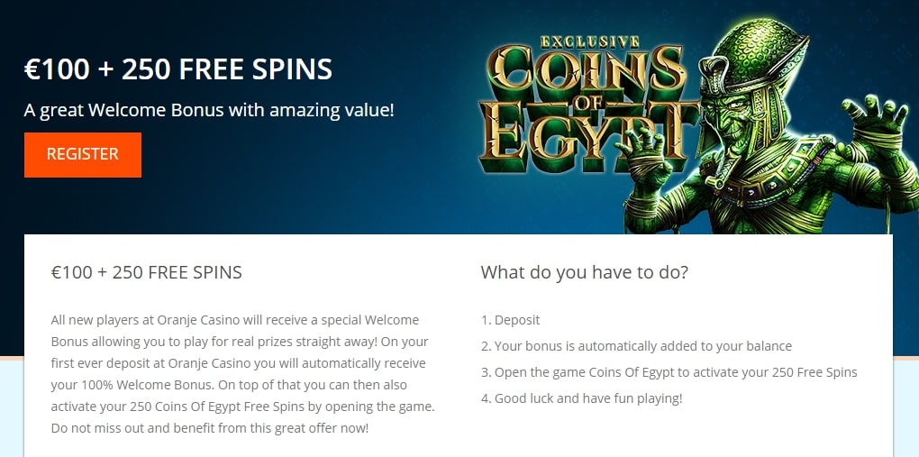 Promoções e bônus do Oranje casino