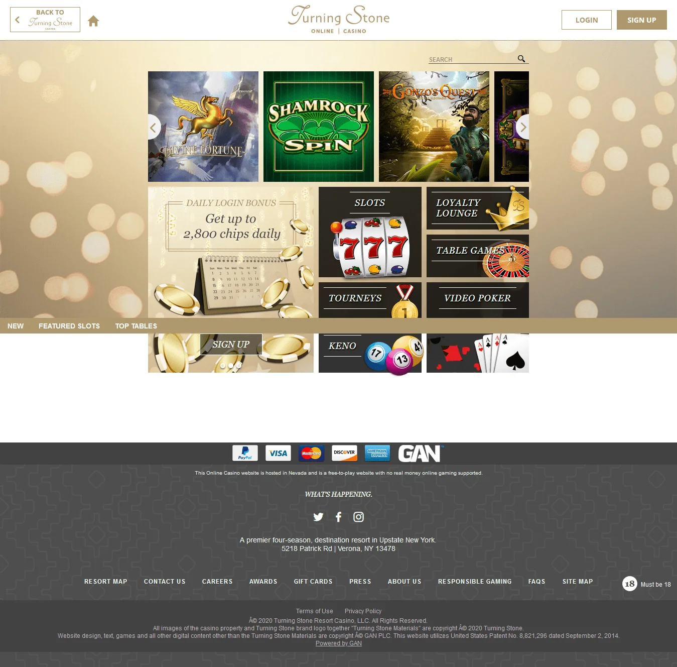 Бесплатные онлайн-игры на слотах Казино Turning Stone Online Casino