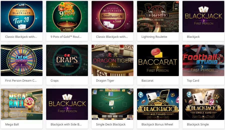 Red Star online casino table games