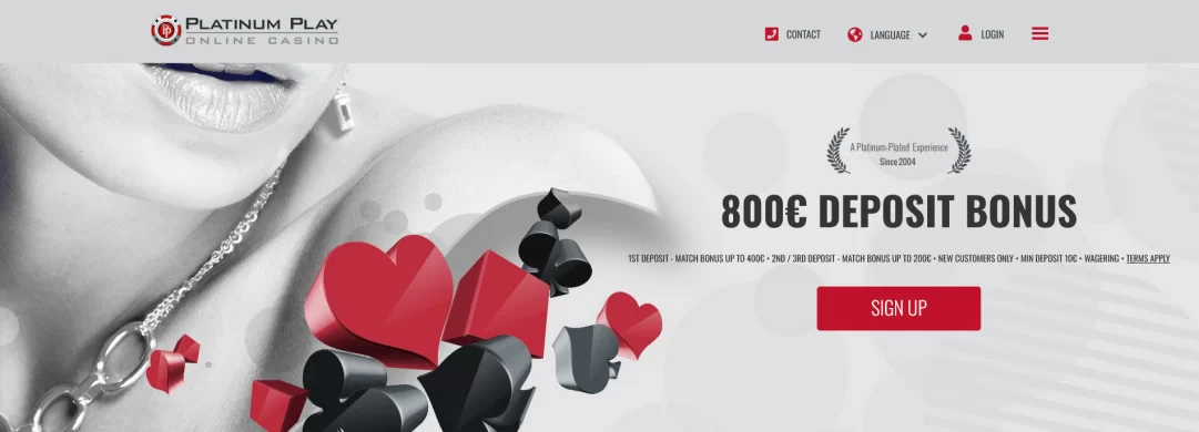 Platinum Play casino 800€ DEPOSIT BONUS