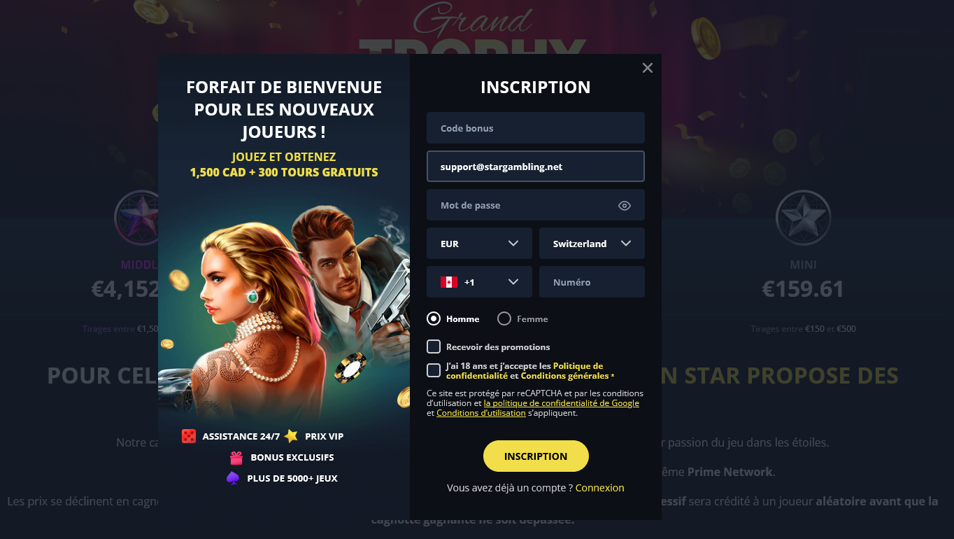 Connexion au Casino Golden Star