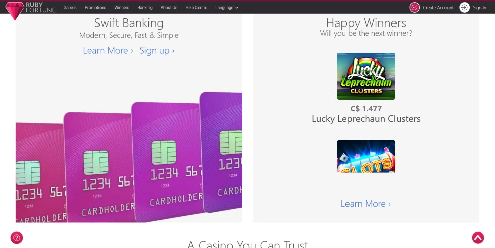 Ruby Fortune Casino Banking