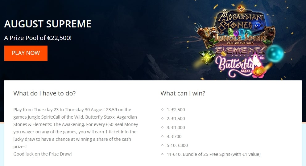 Oranje casino special offers for players